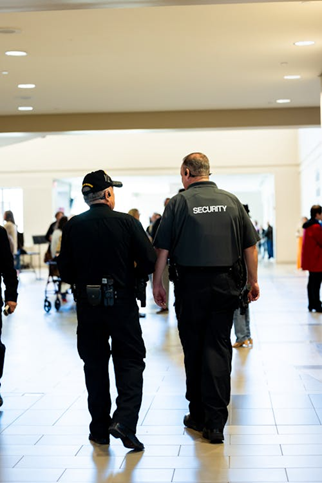 Two security guards patrolling