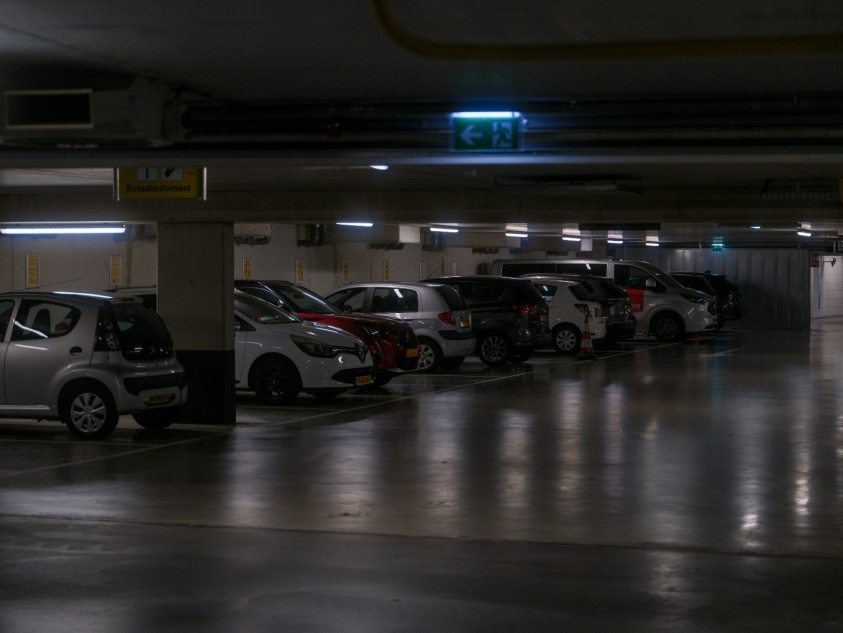 A secure apartment parking area